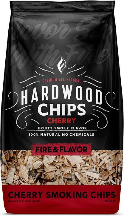 Premium 100% All Natural Hardwood Smoking Chips, Works with All Grills, Cherry