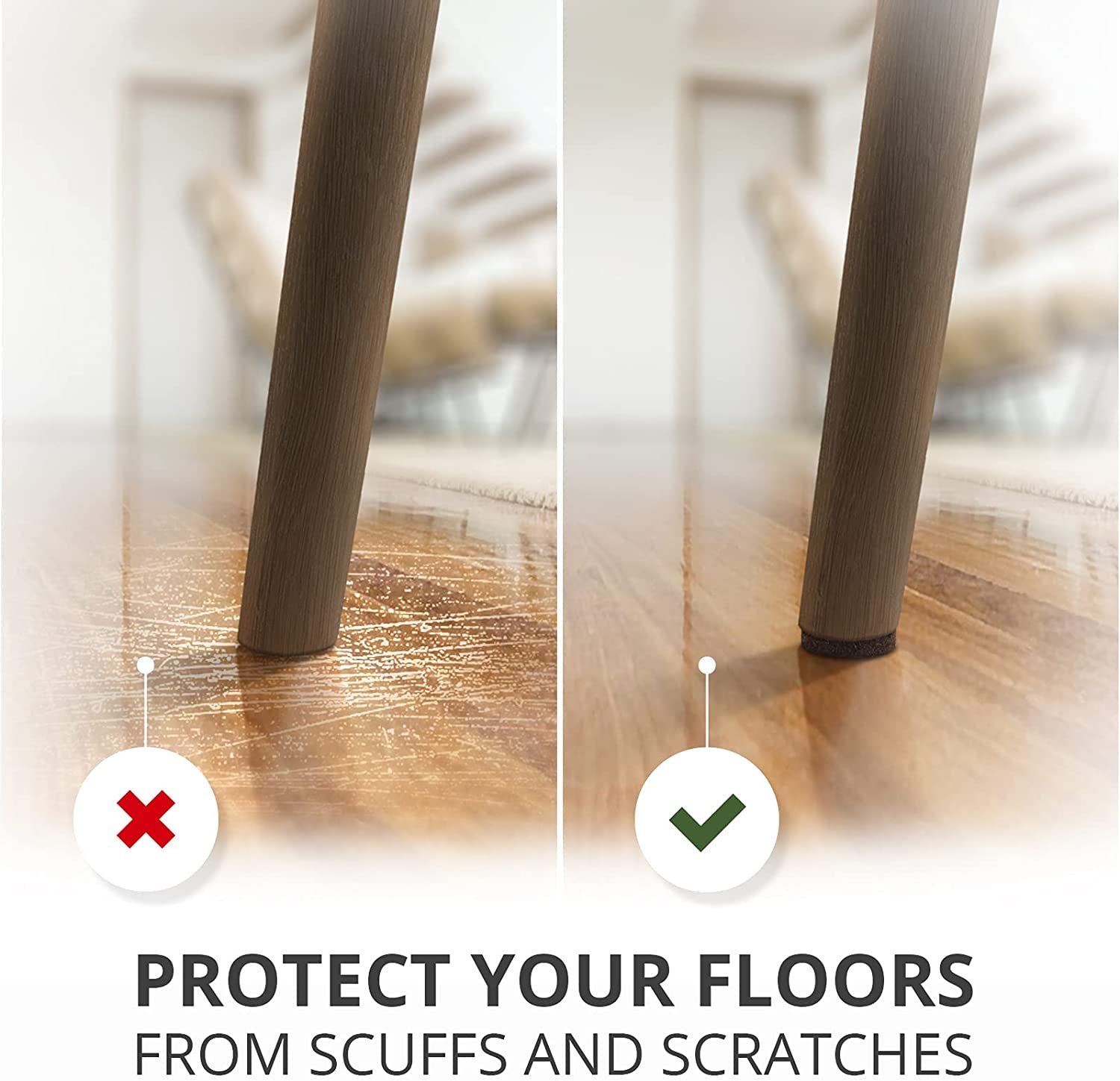 Felt Furniture Pads  235 PCS Premium Furniture Pads - Felt Pads Furniture Feet Best Wood Floor Protectors - Protect Your Hardwood & Laminate Flooring!
